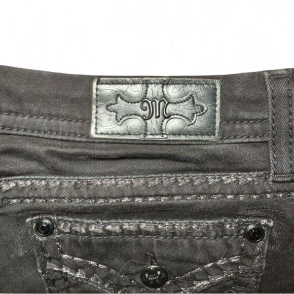 Miss Me Jeans Women 31 Easy Skinny Black Embellished Back Pockets E14ES31TS - Picture 6 of 6